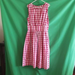Red and White Gingham sleeveless dress